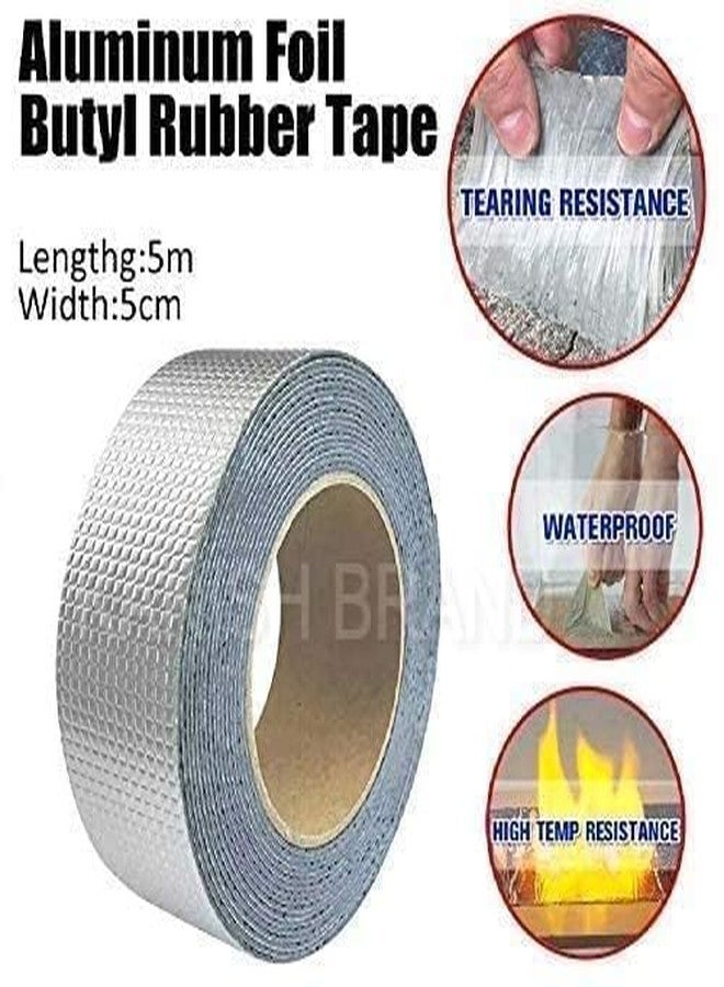 FEEDFIRE Waterproof Repair Tape for Pipe Leakage Roof Water Leakage Solution Aluminium Foil Tape Waterproof Adhesive Sealing Butyl Rubber Tape for Surface Crack (5cmx5m) - Image 3